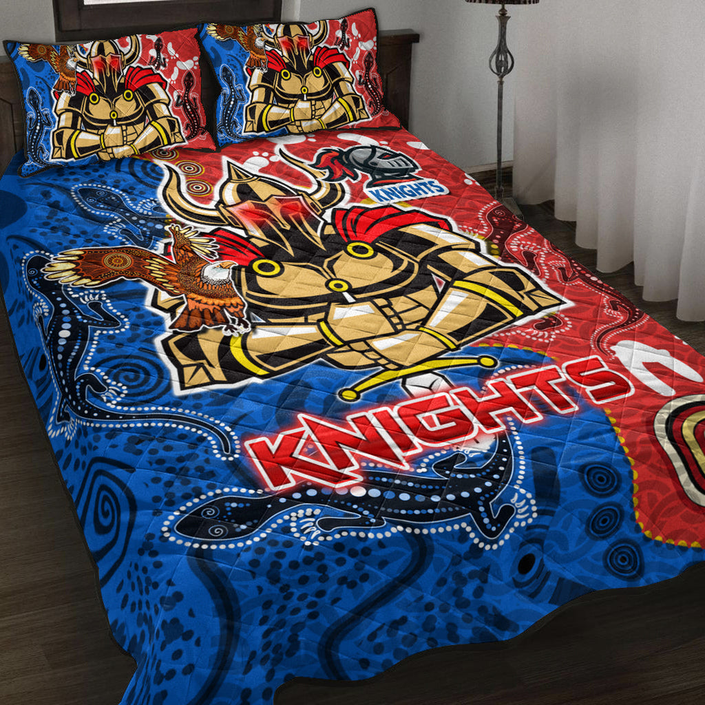 knights-aboriginal-rugby-quilt-bed-set-custom-indigenous-knights-with-aussie-lizard-and-eagle