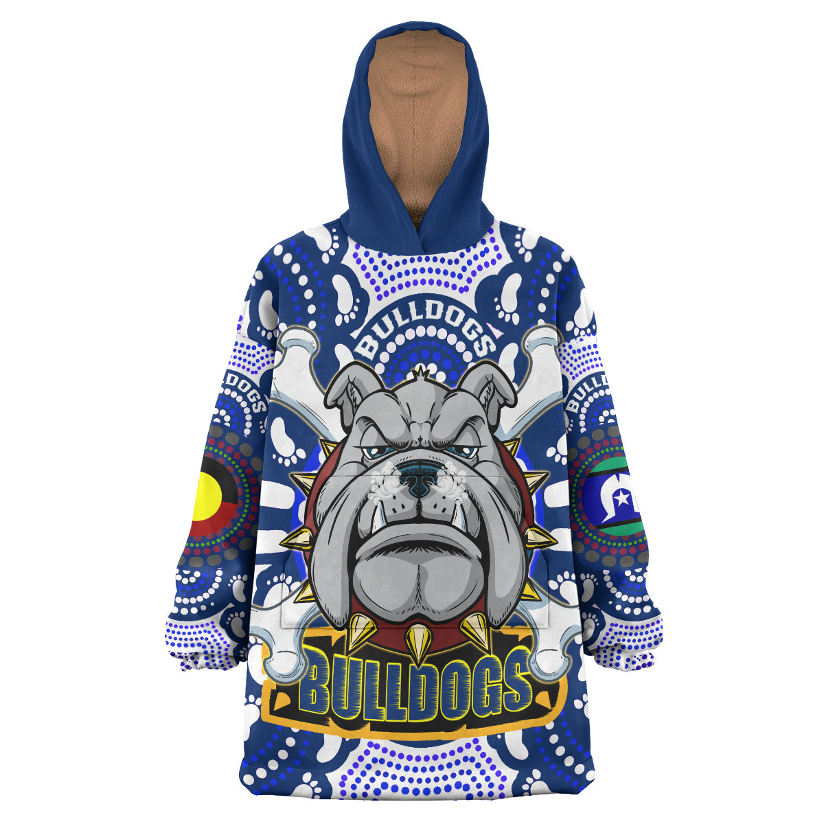 bulldogs-rugby-snug-hoodie-canterbury-bankstown-super-berries-aboriginal-footprint-oodie-blanket