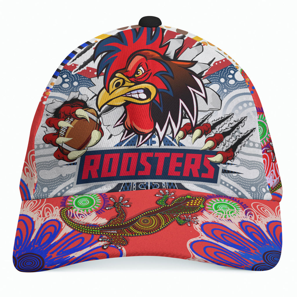 roosters-rugby-aboriginal-custom-cap-super-indigenous-sydney-roosters-scratch-style