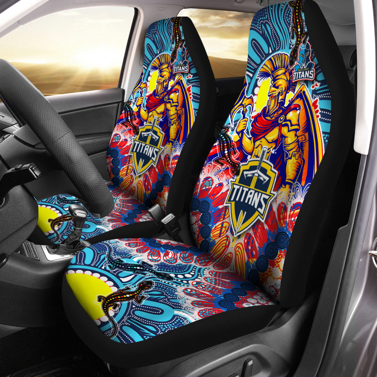 titans-aboriginal-custom-rugby-car-seat-cover-the-indigenous-titans-warriors-with-aboriginal-lizard-and-sun