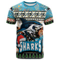 sharks-rugby-christmas-t-shirt-custom-xmas-sharks-christmas-balls-snowflake-with-aboriginal-patterns-t-shirt