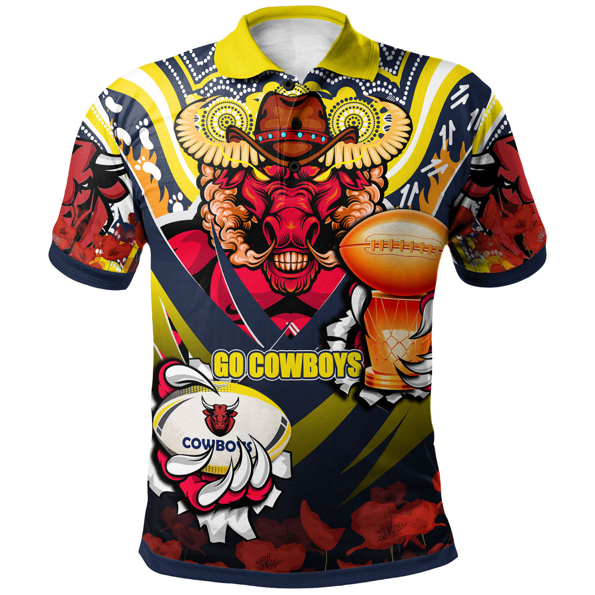 cowboys-premierships-rugby-polo-shirt-custom-go-cowboys-champion-claw-scratch-aboriginal-culture-polo-shirt