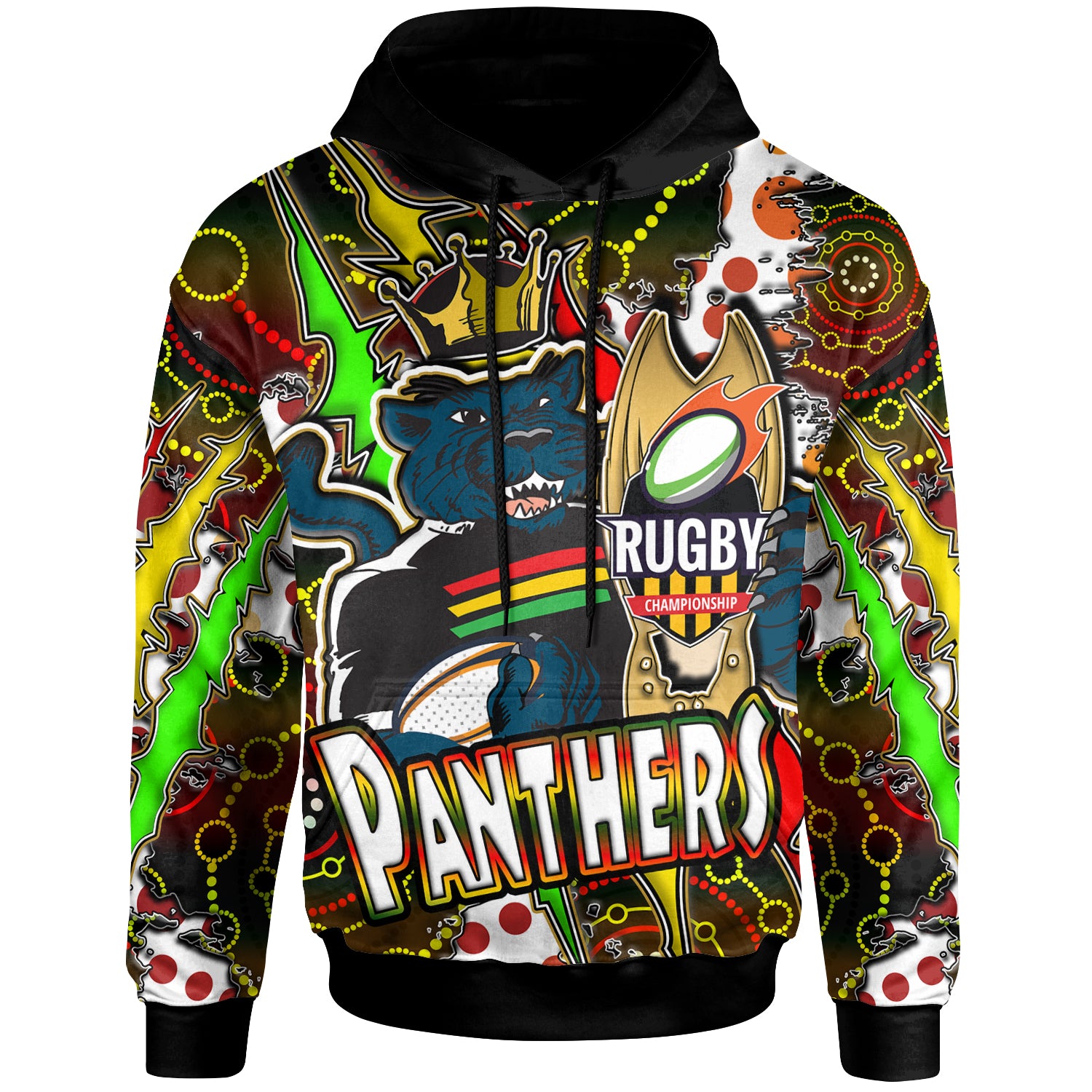 panthers-rugby-hoodie-custom-panthers-rugby-nrl-grand-final-aboriginal-art-personalised-player-and-number-hoodie