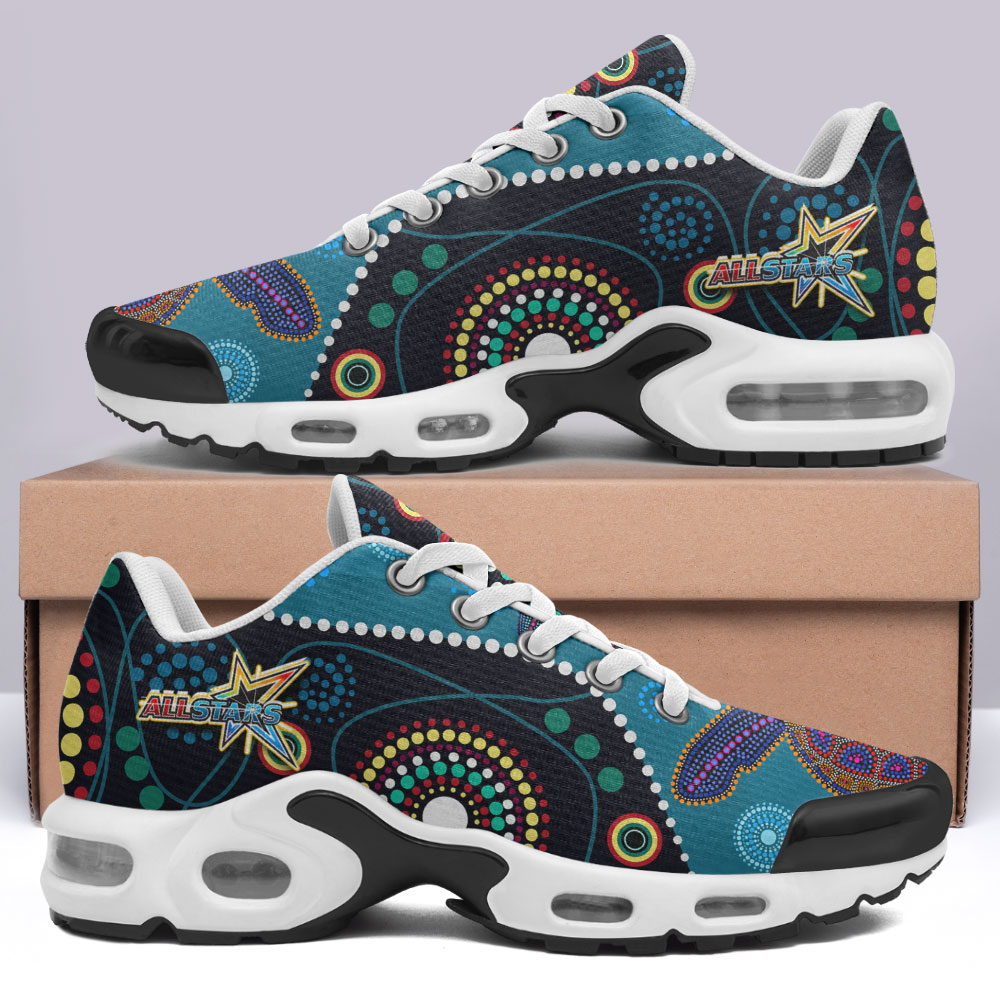 indigenous-all-stars-rugby-cushion-shoes-dreamtime-turtle-with-aboriginal-dot-painting-art-cushion-running-shoes-ver2