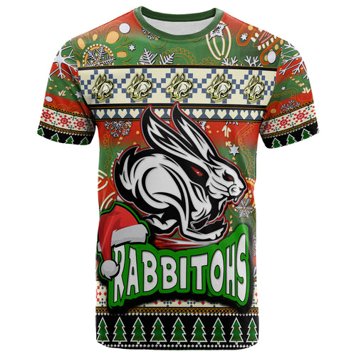 rabbitohs-rugby-christmas-t-shirt-custom-xmas-rabbitohs-christmas-balls-snowflake-with-aboriginal-patterns-t-shirt