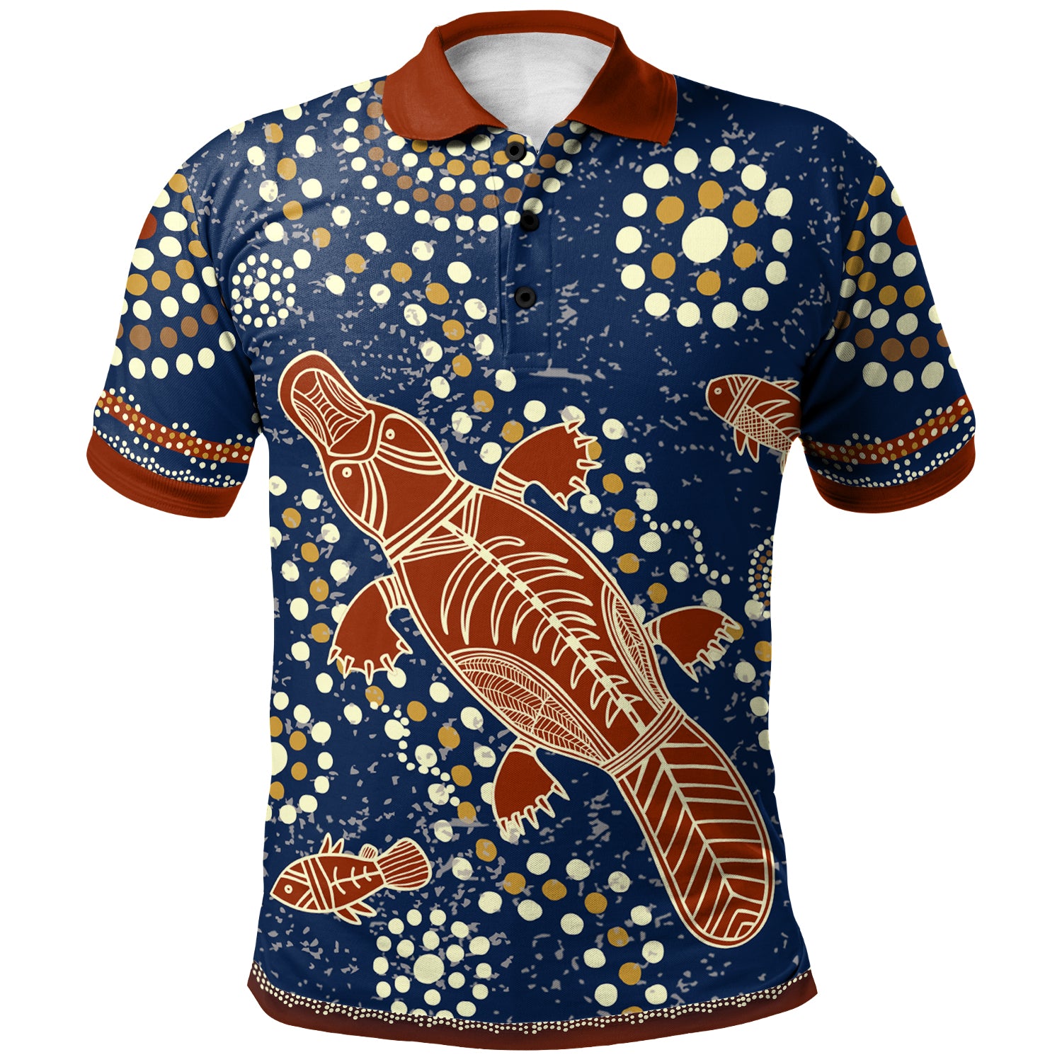 australia-aboriginal-inspired-polo-shirt-platypus-and-fish-patterns-polo-shirt