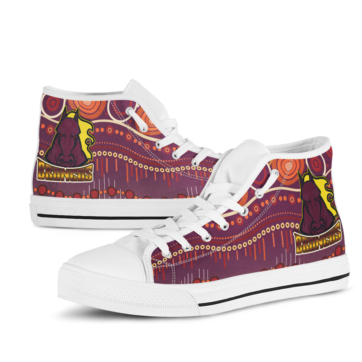 broncos-rugby-high-top-shoes-horse-aboriginal-patterns