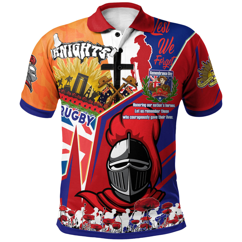 knights-rugby-polo-shirt-custom-remembrance-knights-anzac-quote-with-poppy-and-rosemary-polo-shirt
