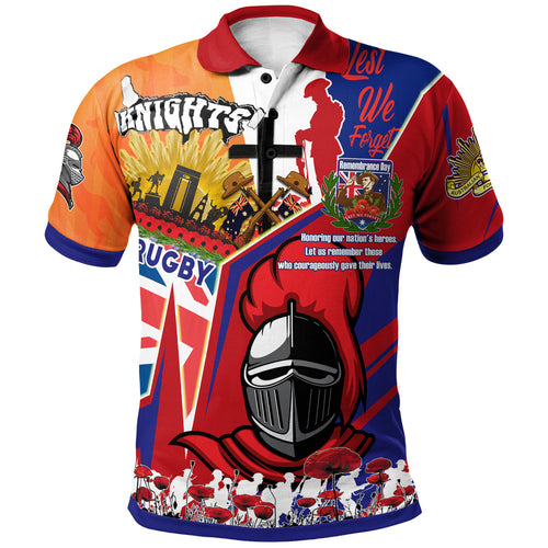knights-rugby-polo-shirt-custom-remembrance-knights-anzac-quote-with-poppy-and-rosemary-polo-shirt