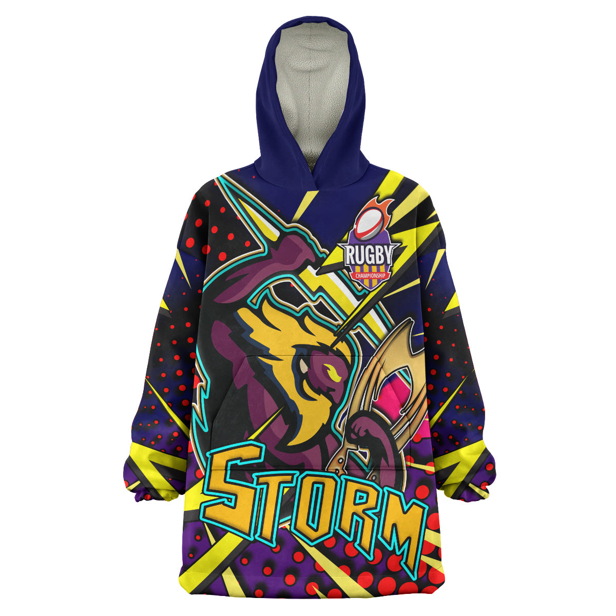 storm-rugby-snug-hoodie-custom-storm-and-thunder-rugby-nrl-grand-final-style-of-dot-background-personalised-player-and-number-oodie-blanket