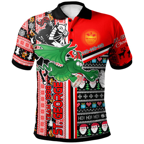 st-george-rugby-christmas-polo-shirt-custom-st-george-xmas-green-dragon-with-snowflakes-and-rugby-ball-polo-shirt