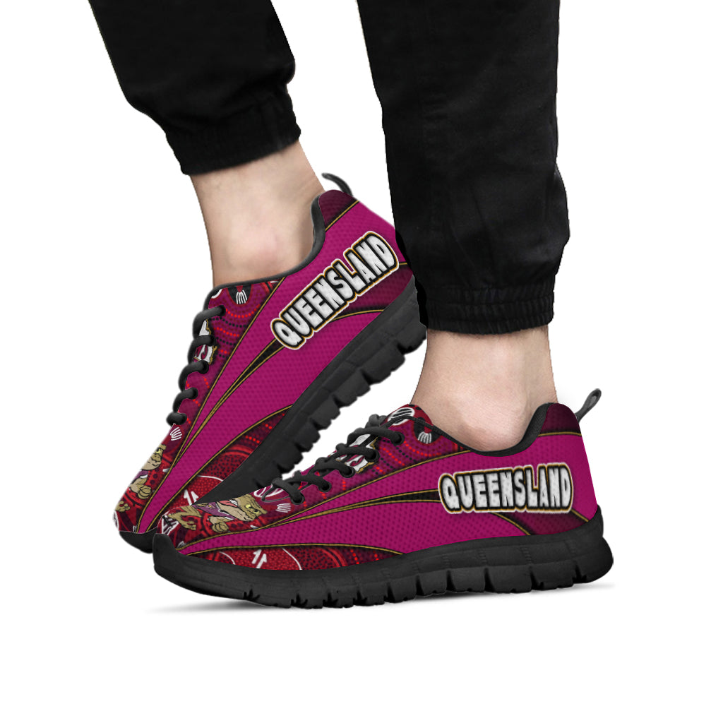 queensland-rugby-league-sneakers-queensland-maroons-mascot-aboriginal-art-state-of-origin-high-sneakers