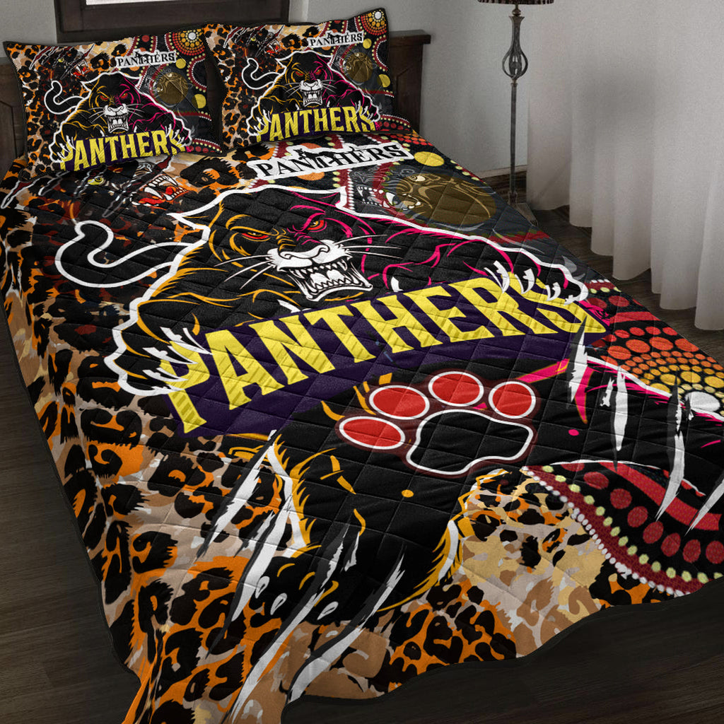 panthers-rugby-league-football-club-quilt-bed-set-the-indigenous-wild-black-panthers-scratch-style