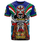 warriors-rugby-custom-anzac-t-shirt-remembrance-warriors-with-maori-mask-and-aboriginal-patterns-home-and-away
