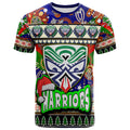 warriors-rugby-christmas-t-shirt-custom-xmas-warriors-christmas-balls-snowflake-with-aboriginal-patterns-t-shirt