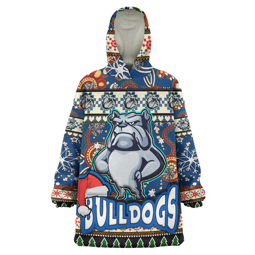 bulldogs-rugby-christmas-snug-hoodie-custom-xmas-bulldogs-christmas-balls-snowflake-with-aboriginal-patterns-wearable-blanket-hoodie