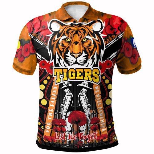 tigers-rugby-anzac-day-watercolour-polo-shirt-custom-remembrance-west-tigers-with-poppy-flower