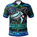 sharks-rugby-polo-shirt-custom-sharks-rugby-with-fish-aboriginal-style-personalised-player-and-number-polo-shirt