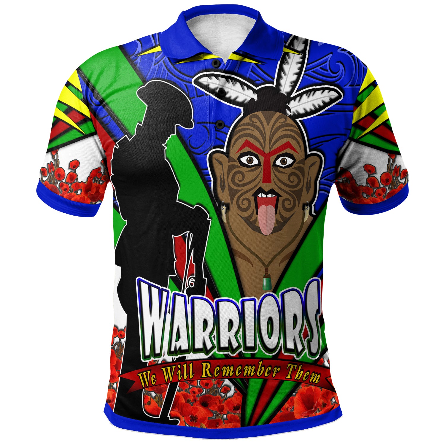 warriors-rugby-polo-shirt-custom-warriors-we-will-remember-them-and-poppies-polo-shirt