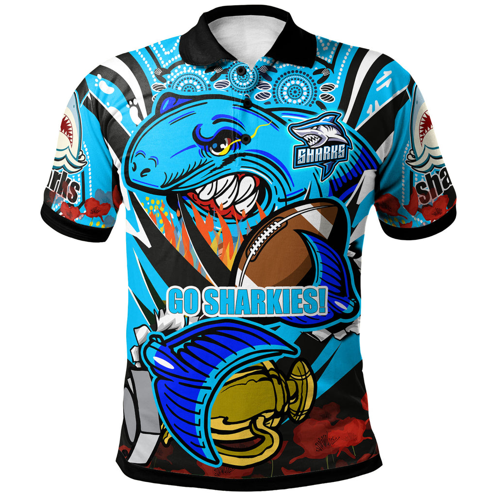 sharks-premierships-rugby-polo-shirt-custom-go-sharkies-champion-claw-scratch-aboriginal-culture-polo-shirt