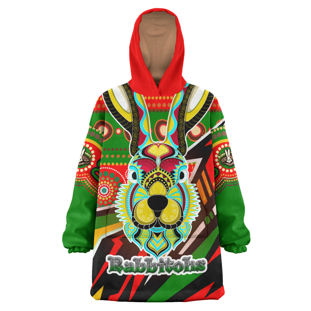 rabbitohs-aboriginal-rugby-snug-hoodie-indigenous-rabbitohs-soul-with-aboriginal-culture-oodie-blanket