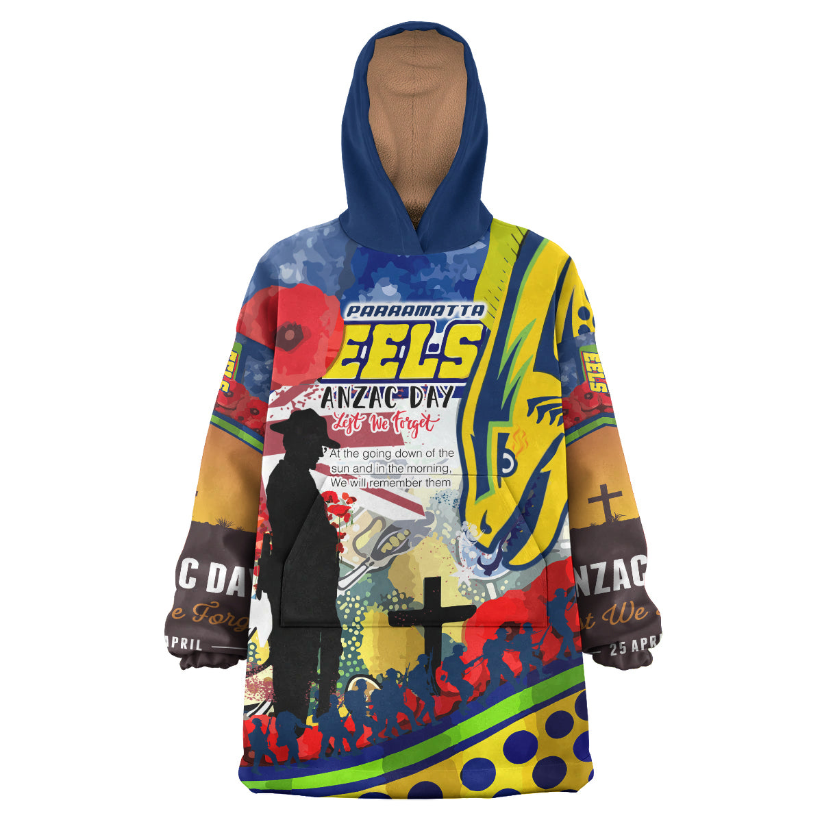eels-rugby-australia-anzac-day-lest-we-forget-custom-snug-hoodie-remembrance-eels-with-anzac-poppy-watercolour-style-oodie-blanket