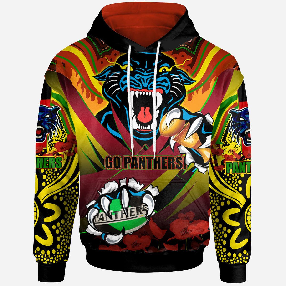 panthers-premierships-rugby-hoodie-custom-go-panthers-champion-claw-scratch-aboriginal-culture-hoodie
