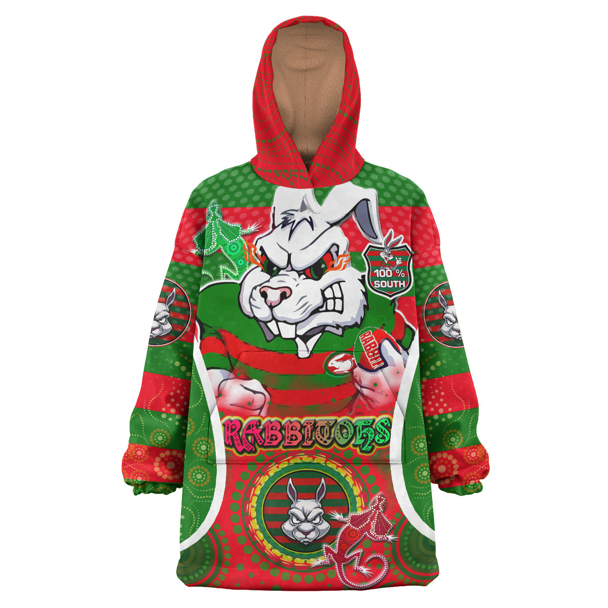 rabbitohs-rugby-snug-hoodie-custom-angry-rabbitohs-100-south-personalised-player-and-number-aboriginal-pride-oodie-blanket