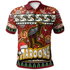 maroons-rugby-christmas-polo-shirt-custom-xmas-maroons-christmas-balls-snowflake-with-aboriginal-patterns-polo-shirt