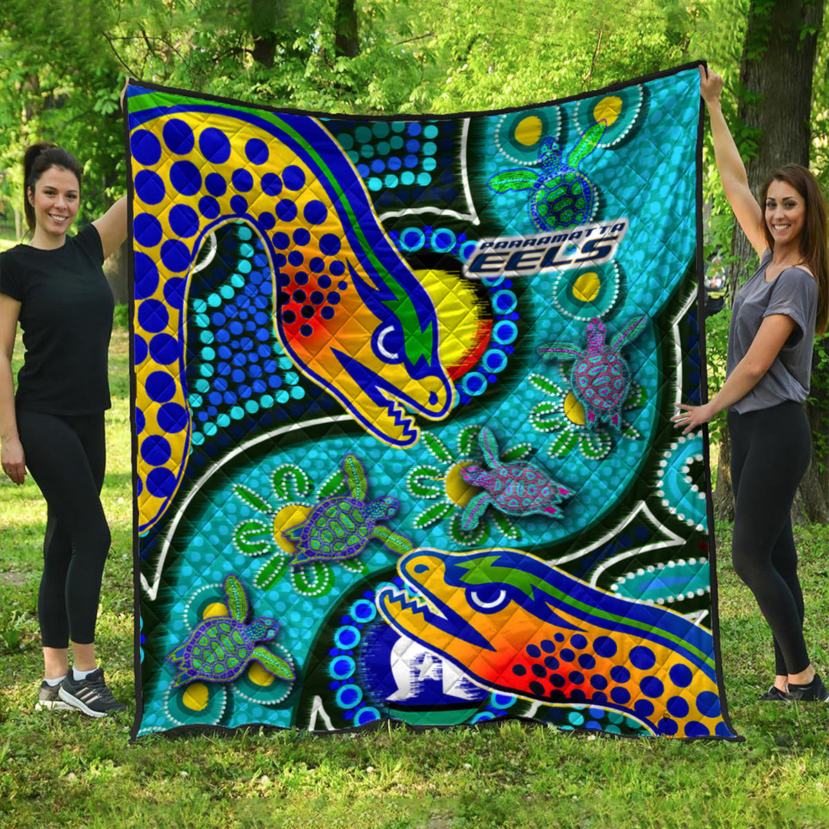 eels-rugby-custom-quilt-indigenous-eels-with-aboriginal-and-torres-strait-islander-flag