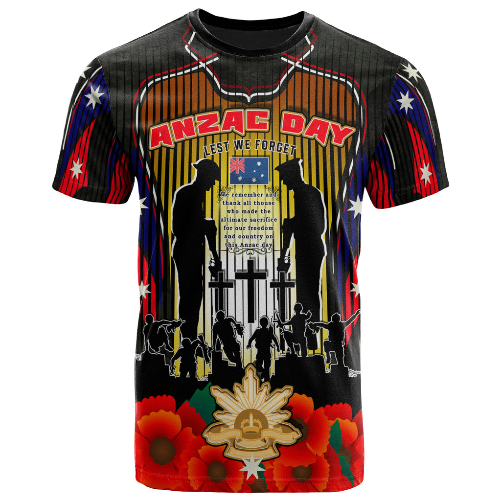 australia-anzac-day-t-shirt-anzac-day-lest-we-forget-quotes-with-stripes-patterns-t-shirt