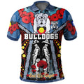 bulldogs-aboriginal-rugby-anzac-day-custom-polo-shirt-remembrance-indigenous-bulldogs-with-poppy-flower-watercolour-style