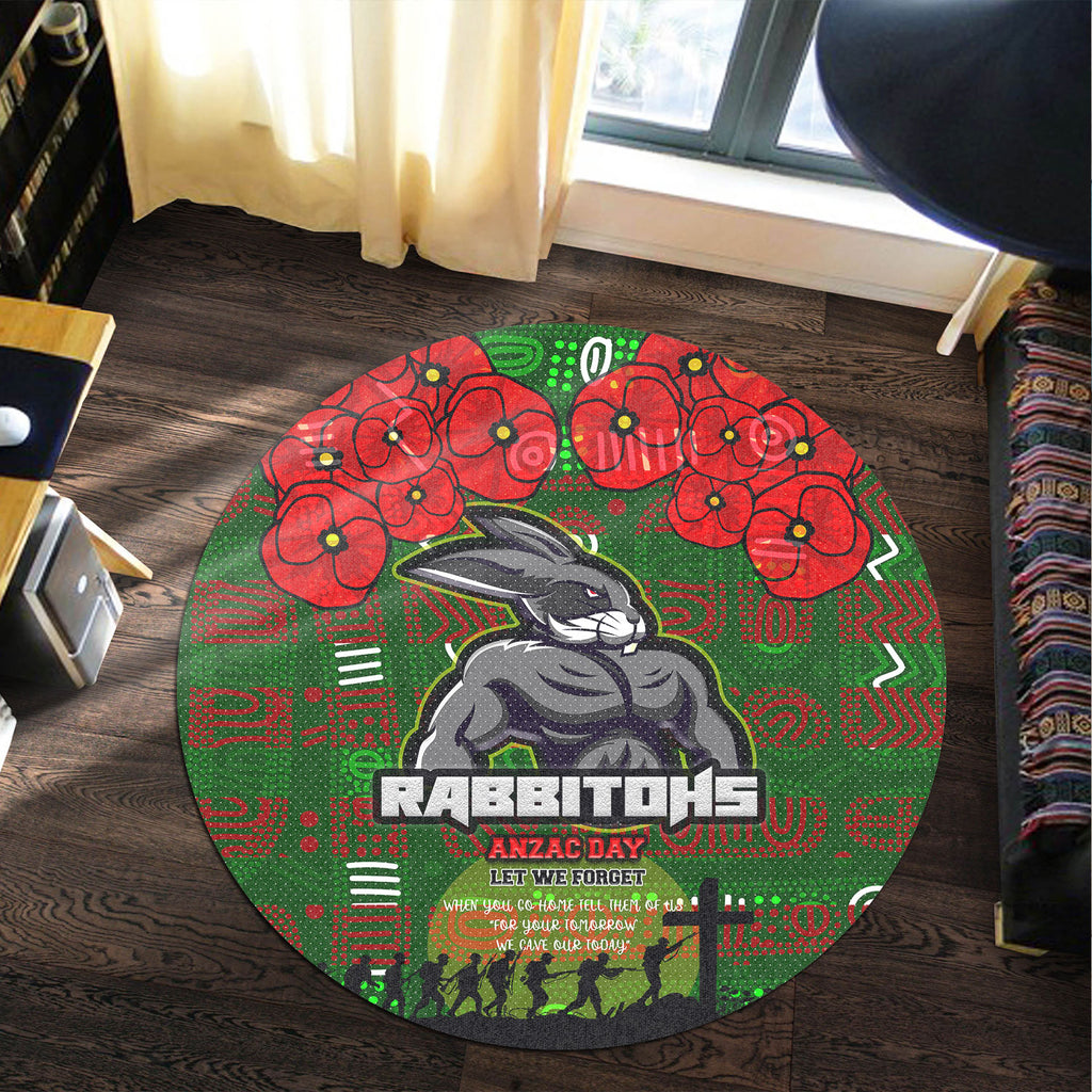 rabbitohs-rugby-round-rug-aboriginal-south-sydney-rabbitohs-anzac-let-we-forget-with-poppy-flower-round-rug