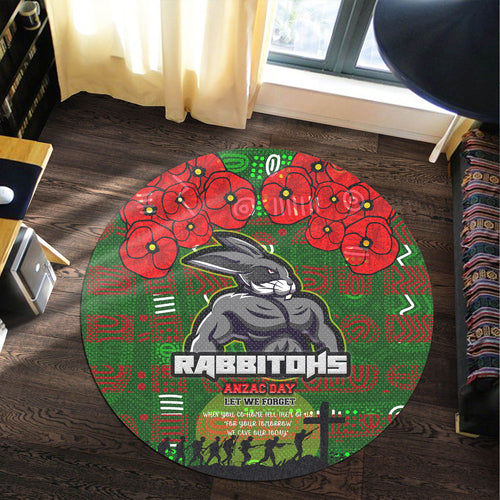 rabbitohs-rugby-round-rug-aboriginal-south-sydney-rabbitohs-anzac-let-we-forget-with-poppy-flower-round-rug