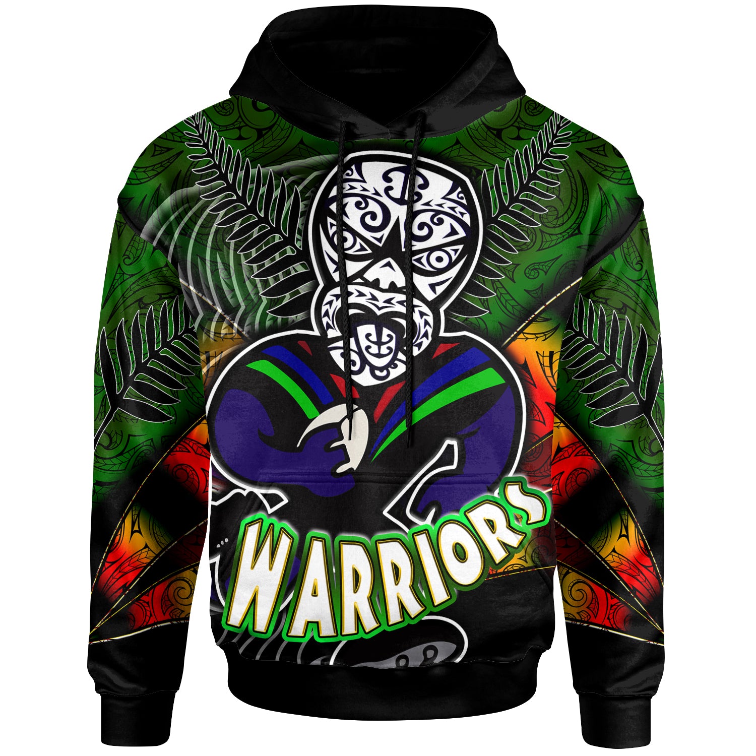 warriors-rugby-hoodie-custom-warrios-maori-mask-rugby-player-maori-style-ethnic-ornament-pattern-player-and-number-hoodie
