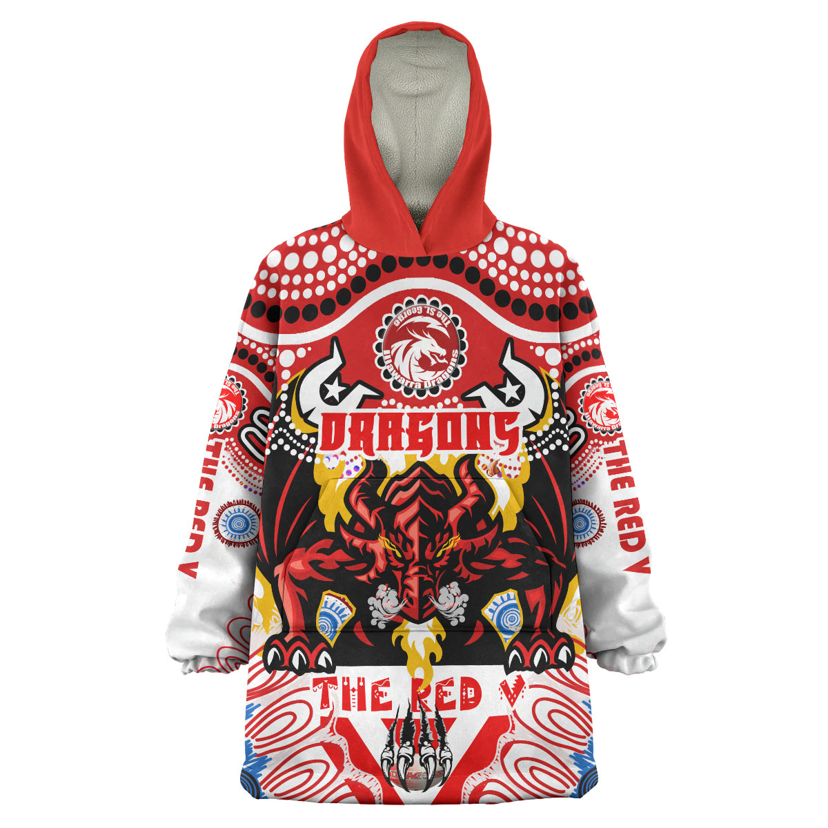 st-george-rugby-snug-hoodie-custom-the-red-v-with-aboriginal-and-torres-strait-islander-culture-oodie-blanket
