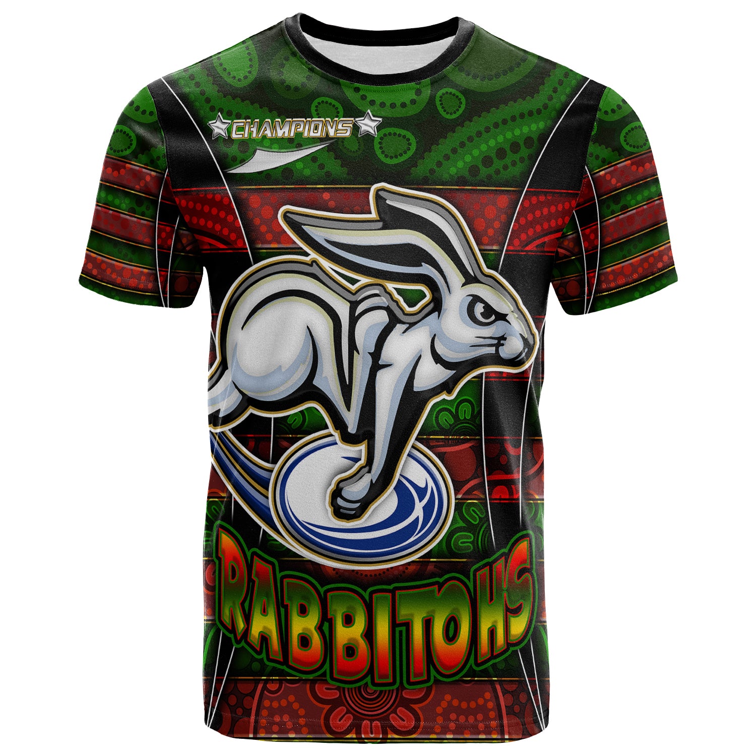 rabbitohs-rugby-t-shirt-custom-rabbit-aboriginal-style-pattern-personalised-player-and-number-t-shirt