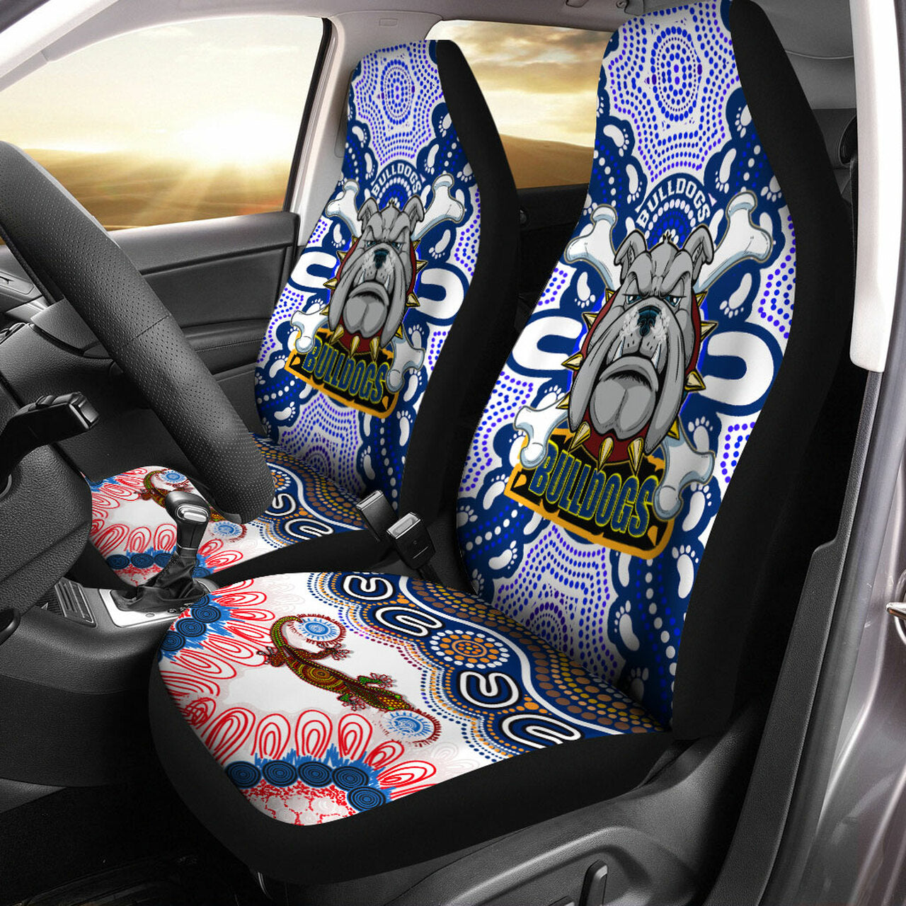 bulldogs-rugby-indigenous-car-seat-cover-canterbury-bankstown-super-berries-aboriginal-footprint