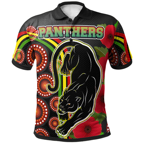 panthers-rugby-polo-shirt-aboriginal-panthers-anzac-day-panther-with-poppy-flower-polo-shirt-1