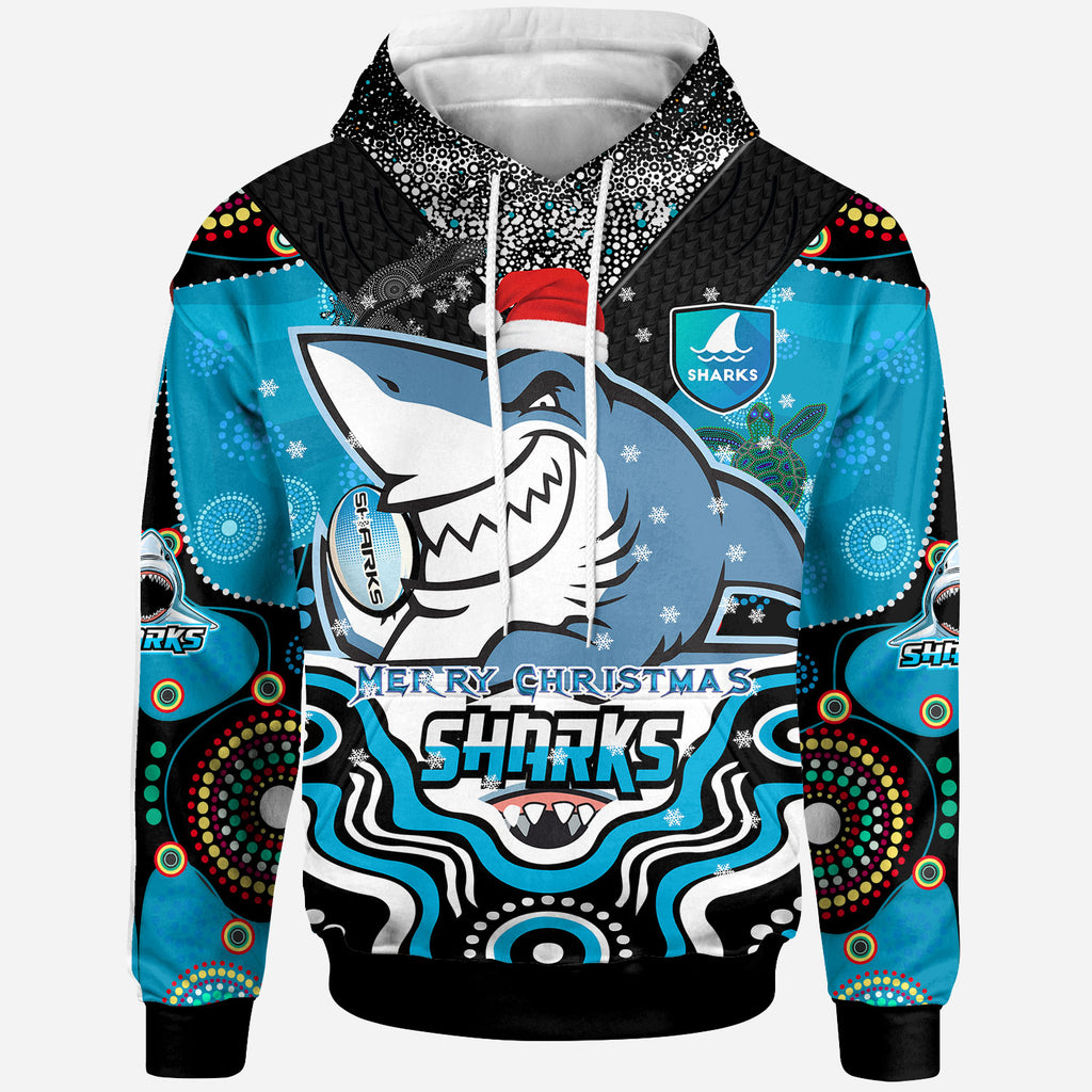 sharks-rugby-christmas-hoodie-custom-christmas-super-sharks-indigenous-hoodie