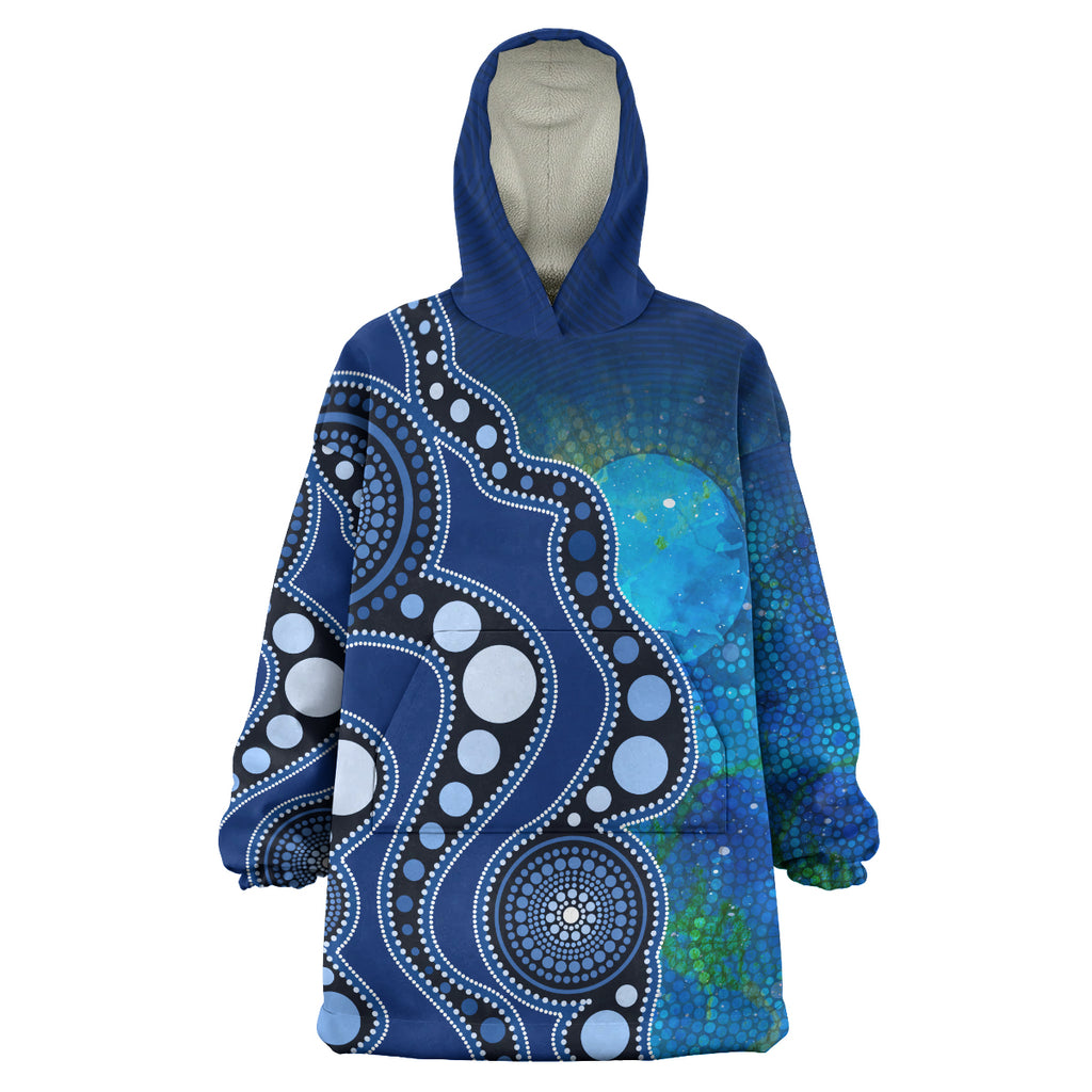 australia-aboriginal-inspired-wearable-blanket-hoodie-australia-indigenous-flag-circle-dot-painting-art-wearable-blanket-hoodie-blue