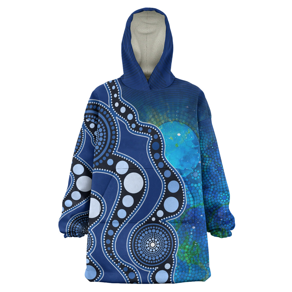 australia-aboriginal-inspired-wearable-blanket-hoodie-australia-indigenous-flag-circle-dot-painting-art-wearable-blanket-hoodie-blue