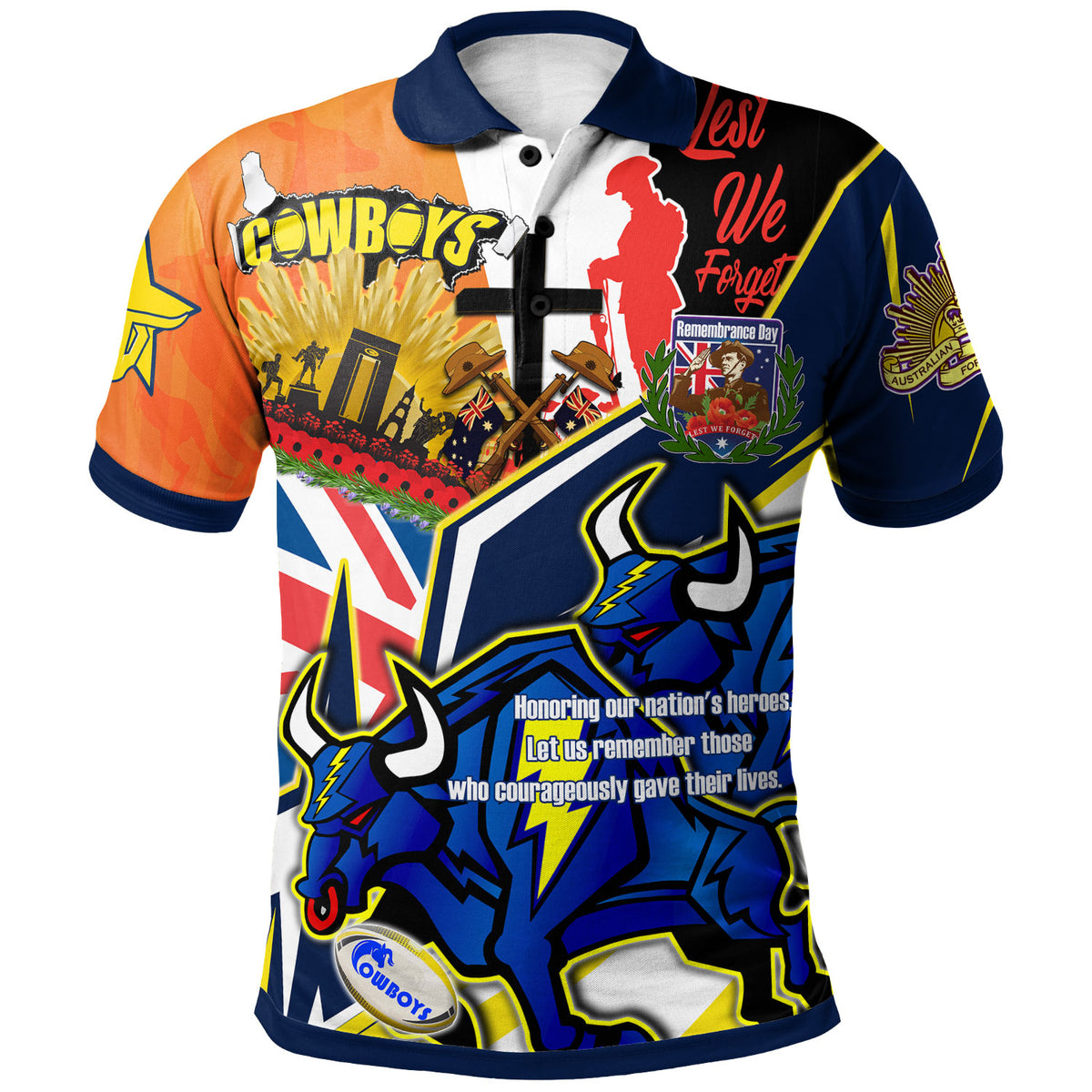 cowboys-rugby-polo-shirt-custom-remembrance-cowboys-anzac-quote-with-poppy-and-rosemary-polo-shirt
