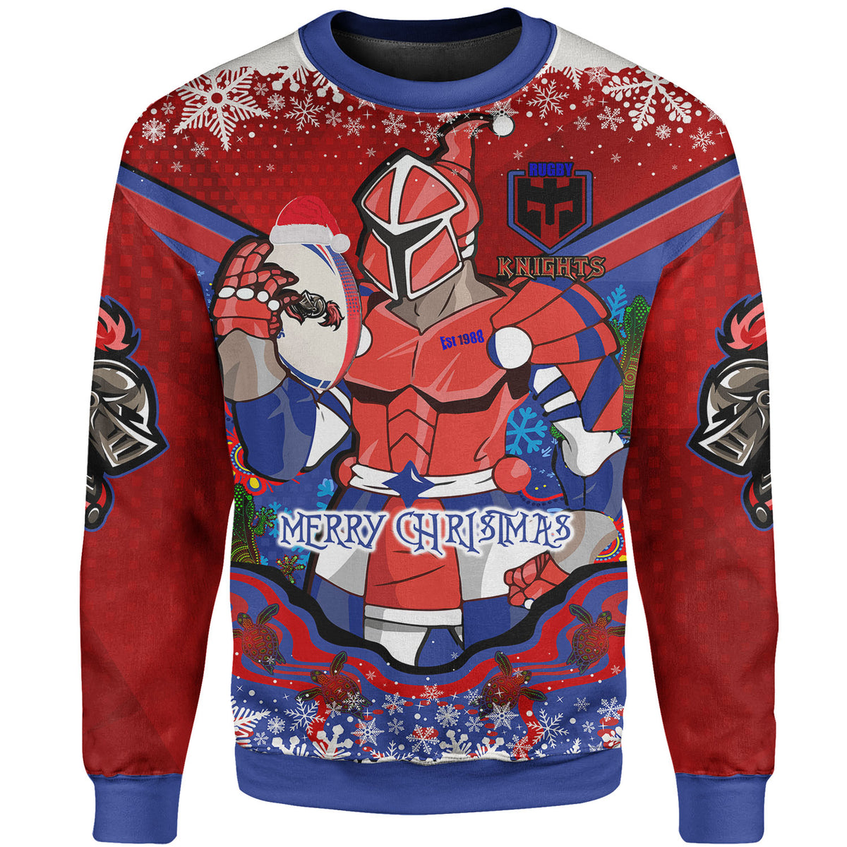 knights-rugby-christmas-sweatshirt-custom-merry-christmas-newcastle-knights-indigenous-sweatshirt