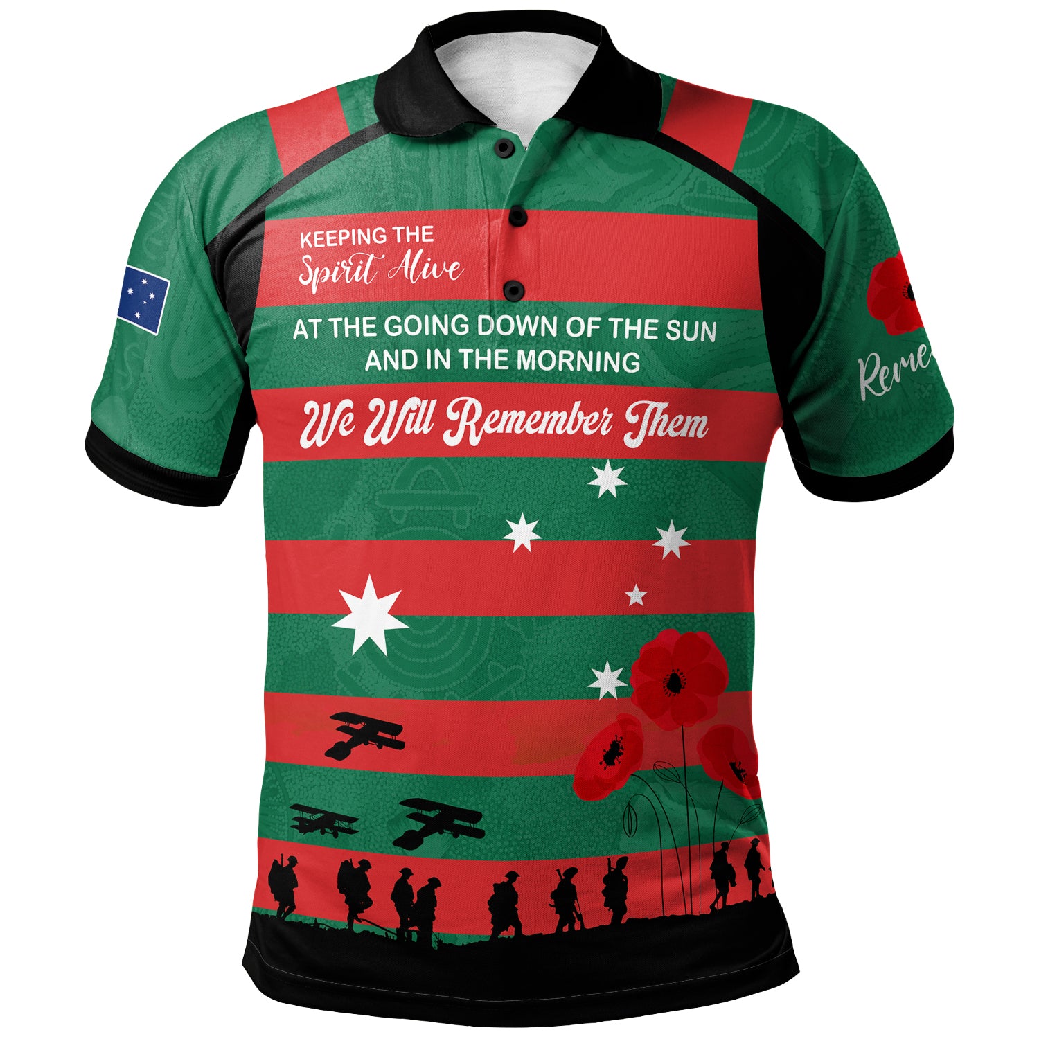 australia-south-sydney-anzac-custom-polo-shirt-keeping-the-spirit-alive-polo-shirt