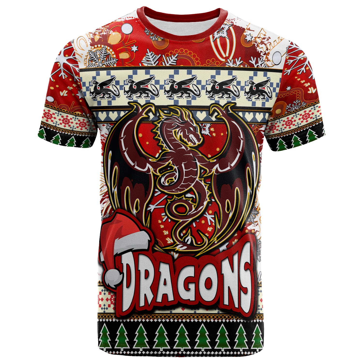 st-george-rugby-christmas-t-shirt-custom-xmas-dragon-christmas-balls-snowflake-with-aboriginal-patterns-t-shirt