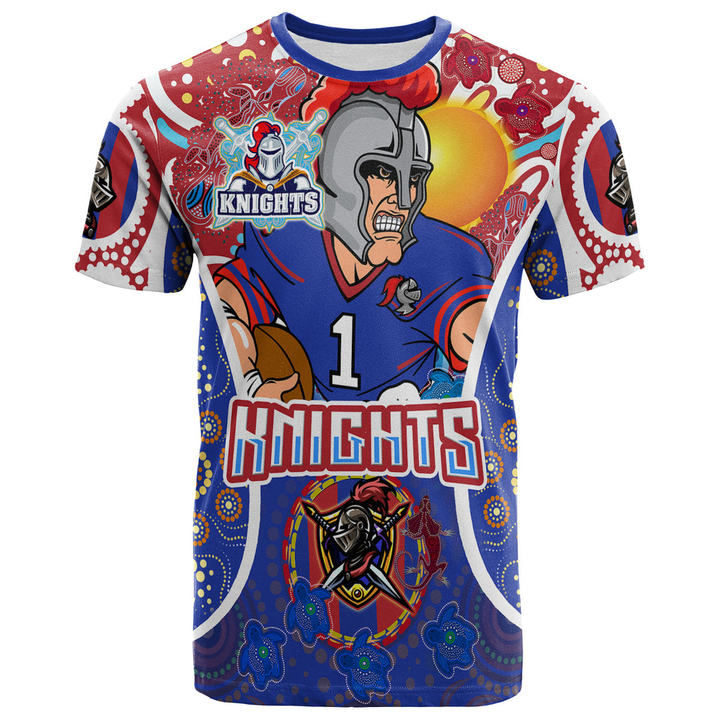 knights-rugby-t-shirt-custom-indigenous-newcastle-knights-mascot-with-aboriginal-art-personalised-player-and-number-t-shirt
