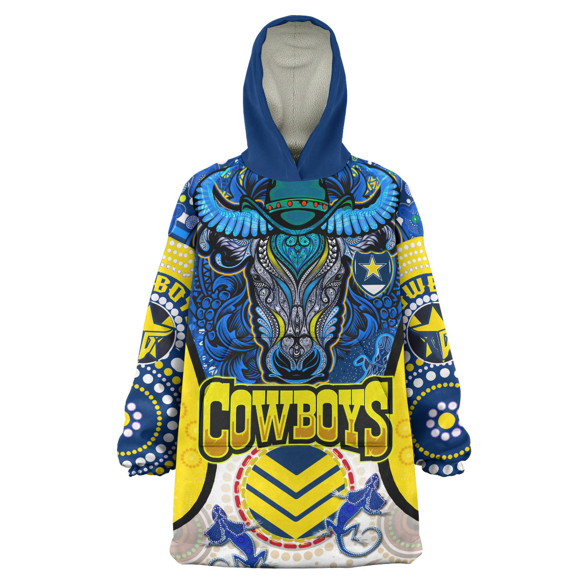 cowboys-rugby-indigenous-snug-hoodie-custom-tribal-cows-with-aboriginal-culture-oodie-blanket