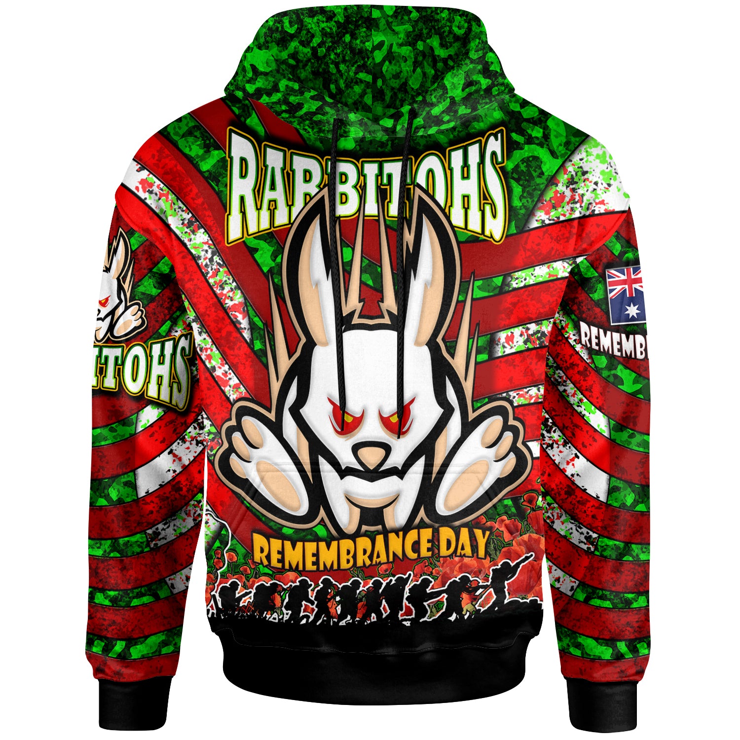 rabbitohs-rugby-hoodie-custom-rabbitohs-remembrance-day-and-poppies-hoodie