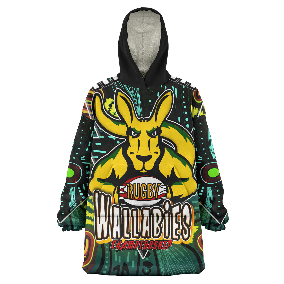 wallabies-rugby-snug-hoodie-custom-kangaroo-rugby-championship-sport-aboriginal-culture-personalised-player-and-number-oodie-blanket